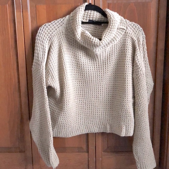 Cowl Neck Beige Sweater - Picture 2 of 2
